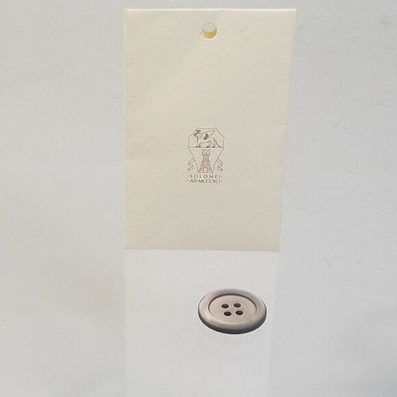 Brunello Cucinelli Replacement Button 4 Hole Gray  Button SOLOMEI AD MCCCXCI - Picture 1 of 7
